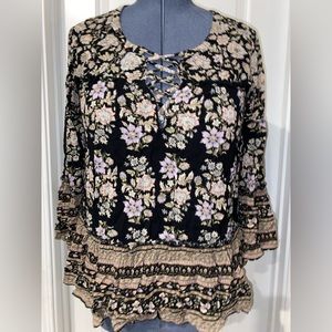 American Eagle long sleeve tunic blouse size Small